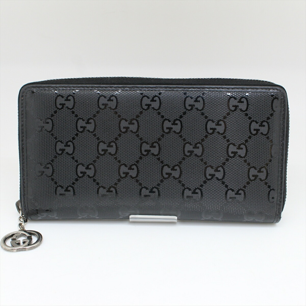 Gucci Gg Implement Leather Round Zipper Wallet Bl… - image 1